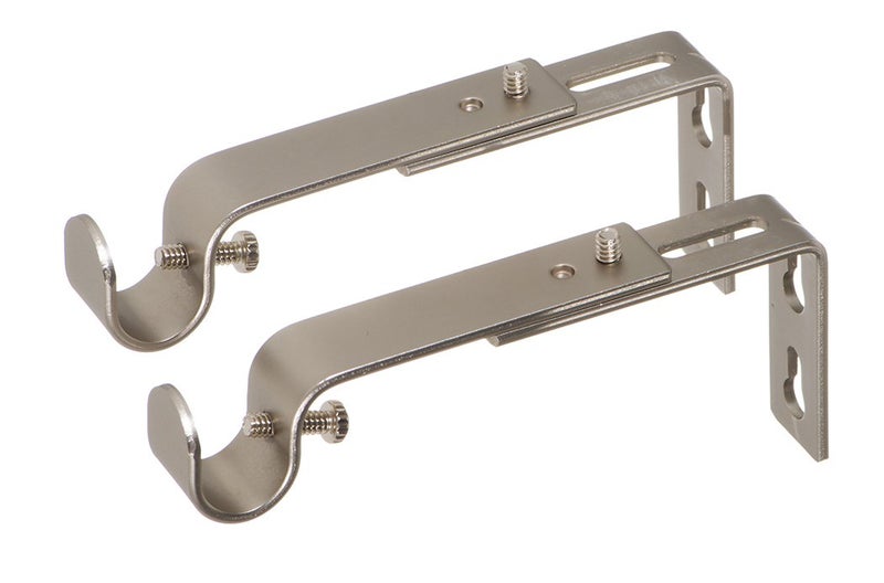 Ivilon Adjustable Brackets for Curtain Rods - for 1/2 or 5/8 Inch Rods. Set of 2 - Satin Nickel - Image 2
